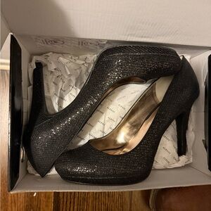 Alfani Women’s Black Glitter Heels